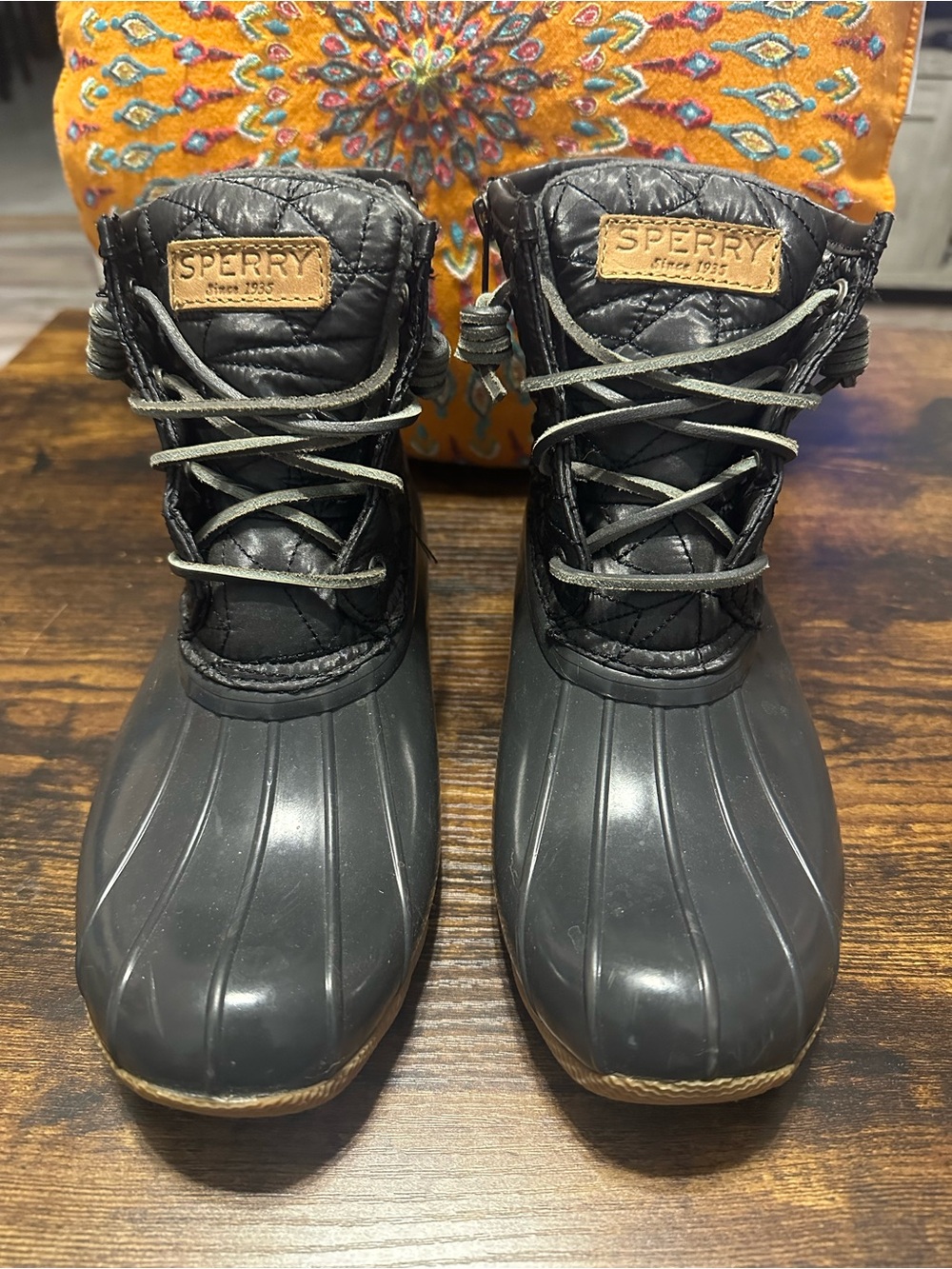 Sperry womens Black Quilted Duck Boots